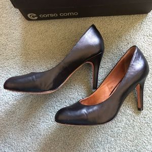 Corso Como Black Leather Heels
